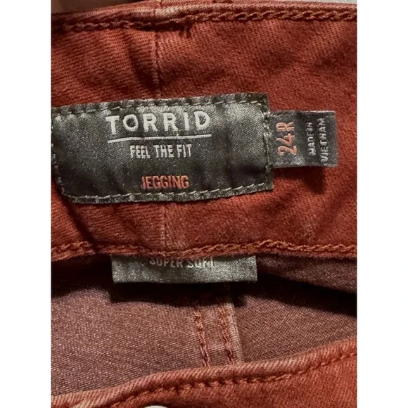Torrid Jeans Womens 24 Feel The Fit Jegging Super Soft Rust Color Plus Size - Picture 5 of 6